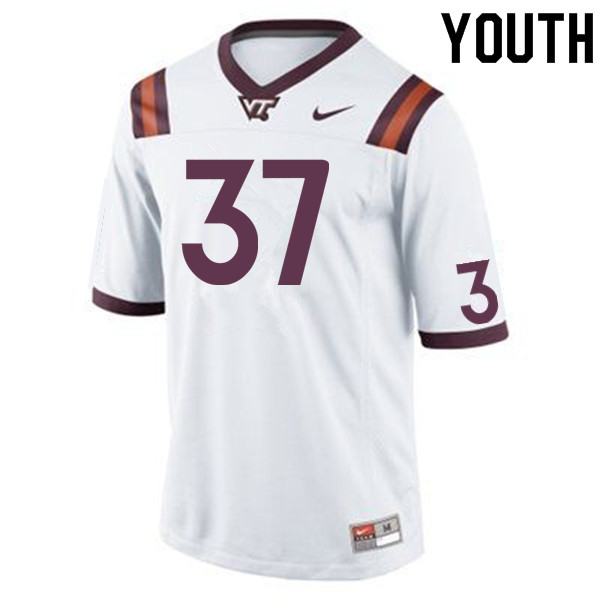 Youth #37 Lucas Duncan Virginia Tech Hokies College Football Jerseys Sale-White